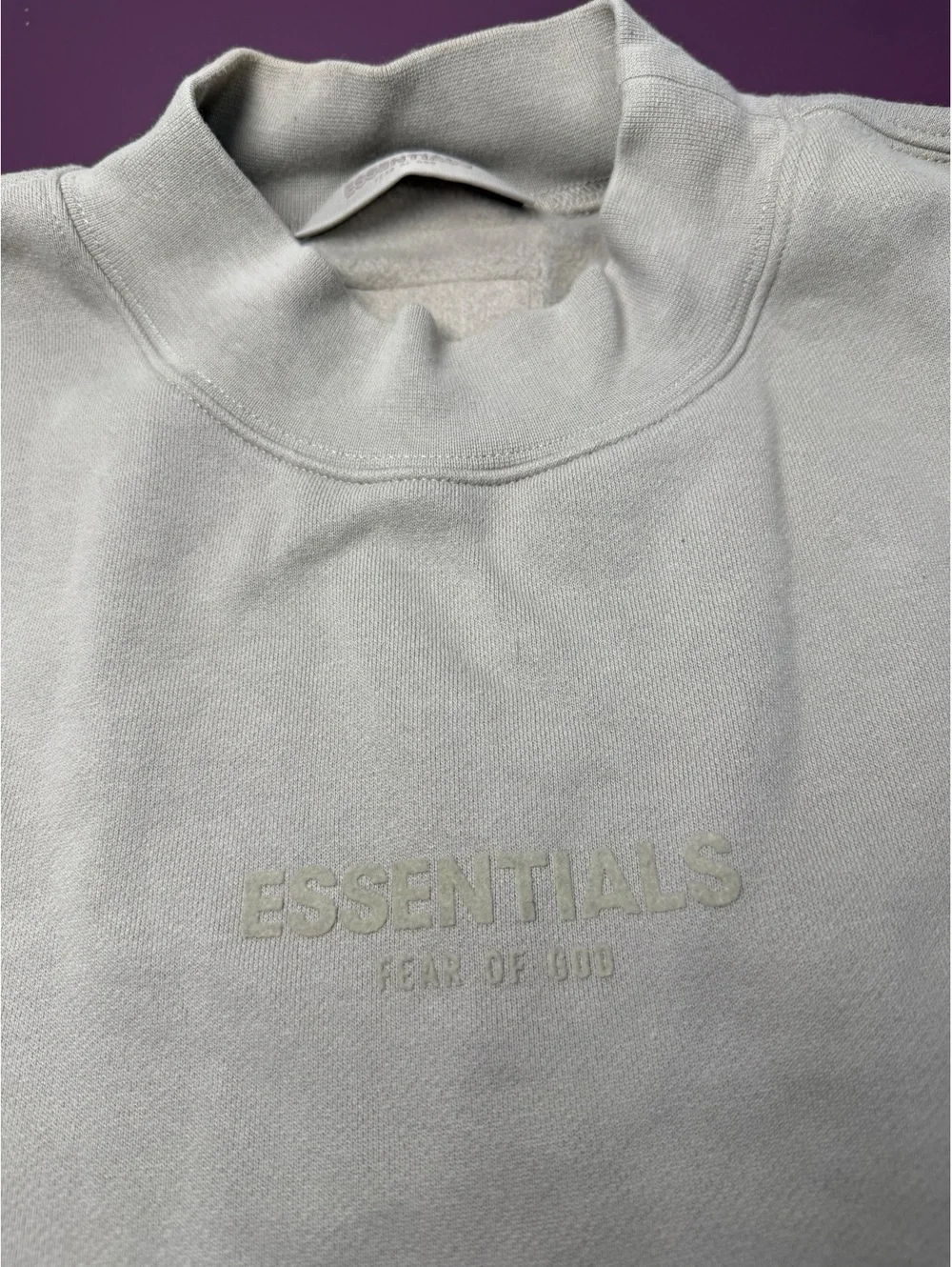 Essentials Fear Of God Sz M Crew Mock Neck IN Smoke Relaxed Casual Sweater XL